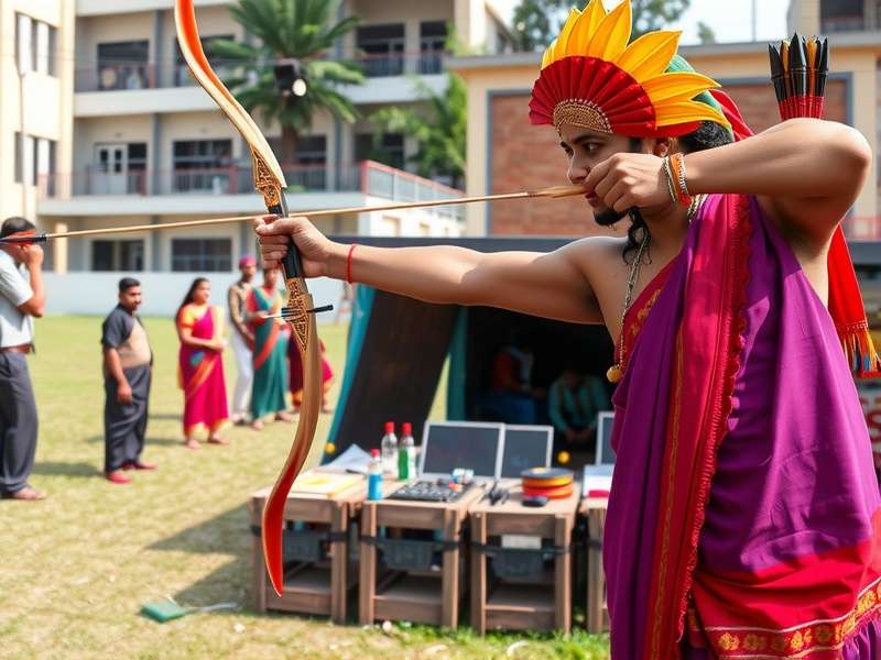Desi Arrow Champion booth at a college festival in India