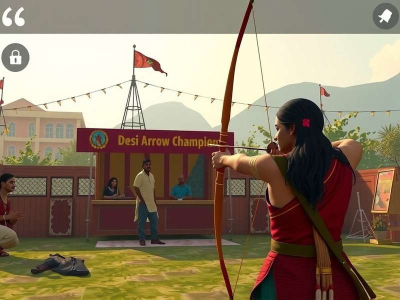 Desi Arrow Champion gameplay screenshot showing traditional Indian archery